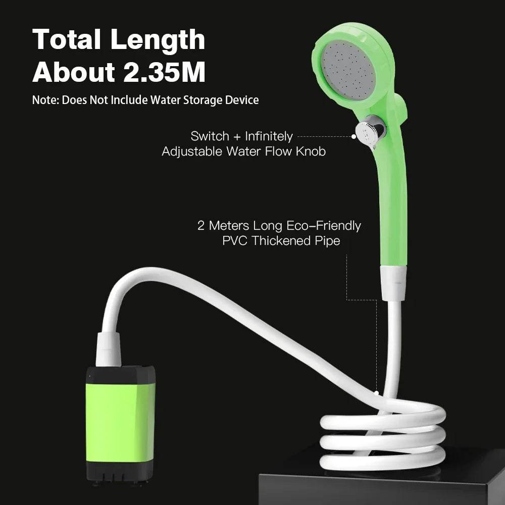 Portable outdoor shower kit with adjustable water flow knob and eco-friendly PVC pipe for camping