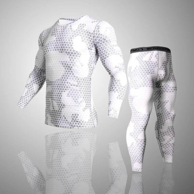 Stylish Long Johns Underwear Sets in white camouflage design for comfort and warmth