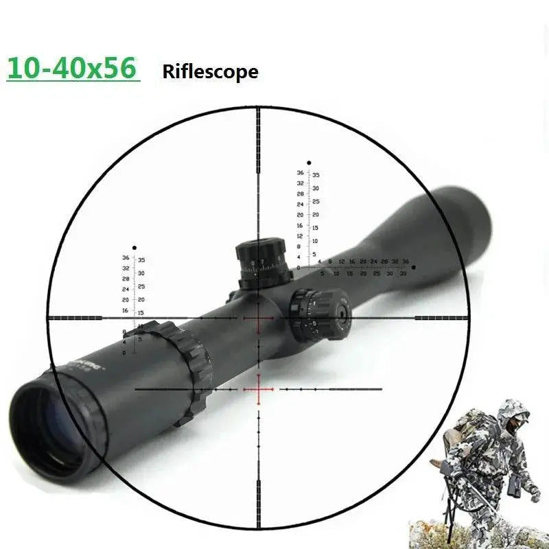 10-40x56 Long Range Riflescope with precise targeting features