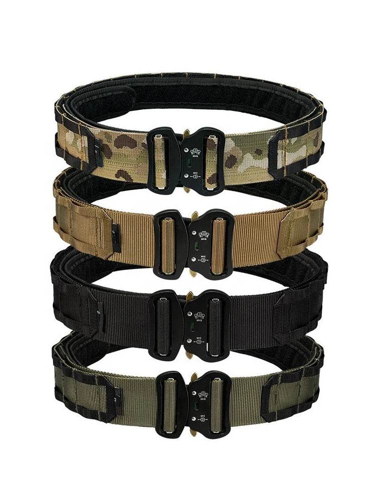 Military double-layer belt in various colors for tactical use