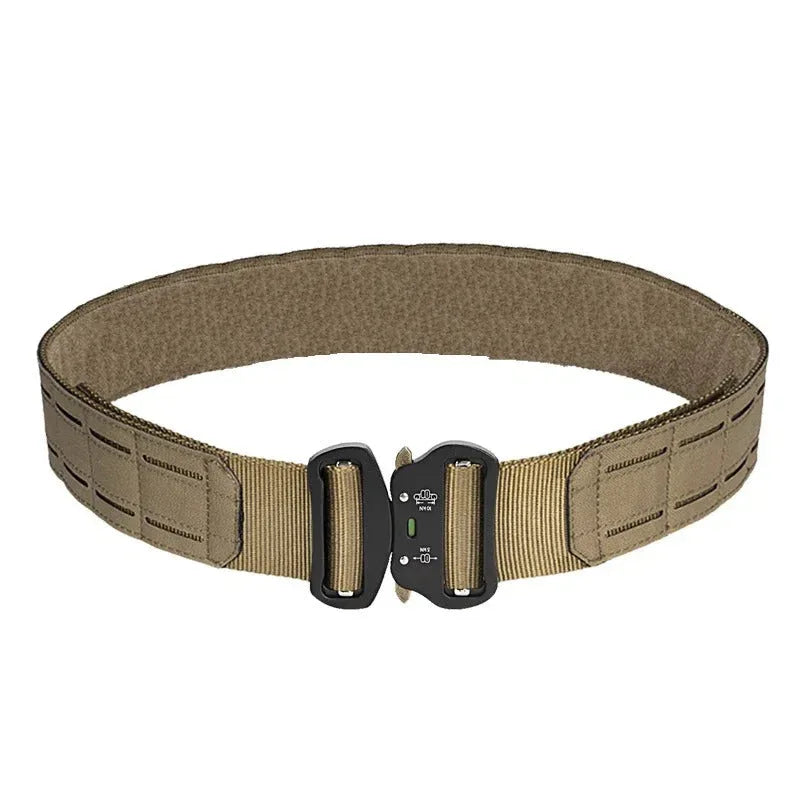 Tactical Military Double-Layer Belt in Tan for Durable Support