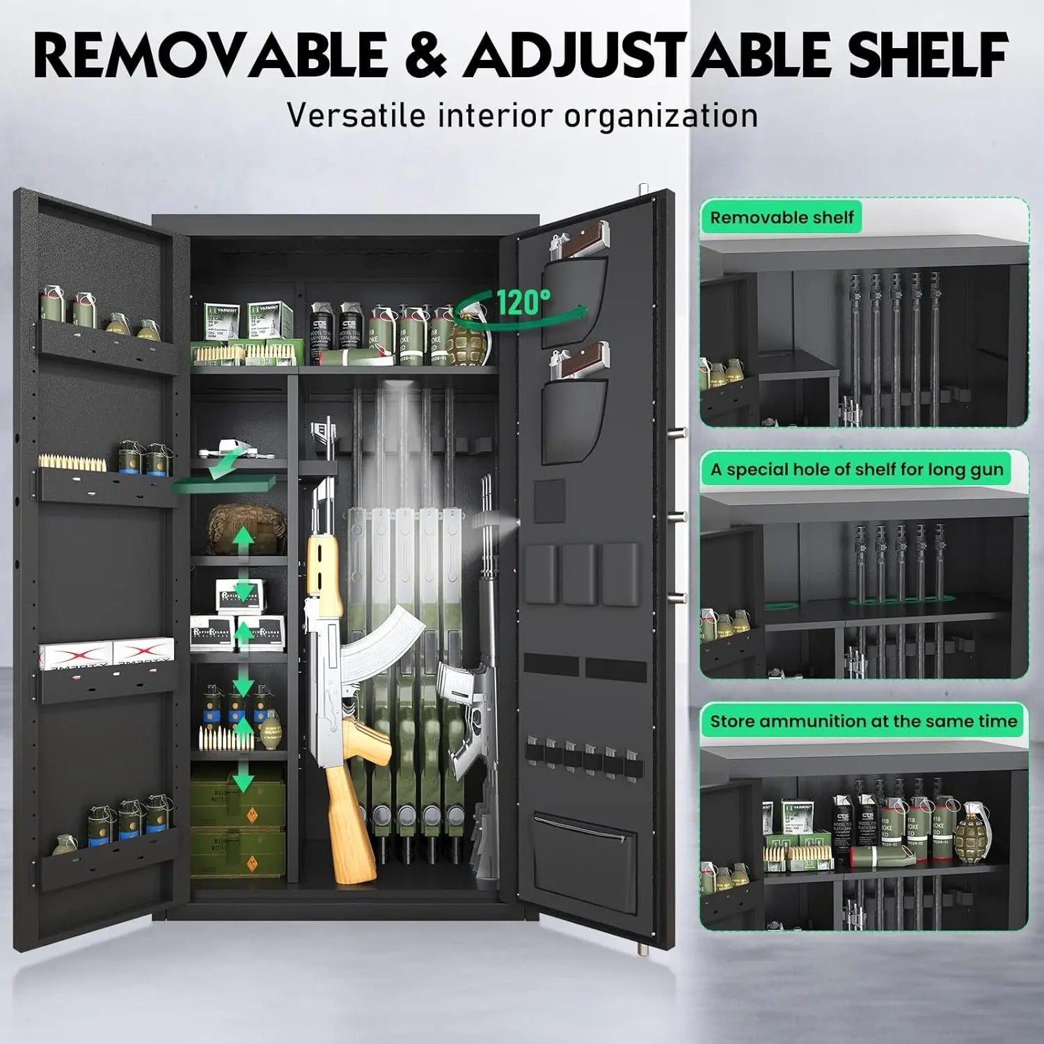 Durable Large Metal Gun Safe With Electronic Keypad Lock Military-Outdoors.com