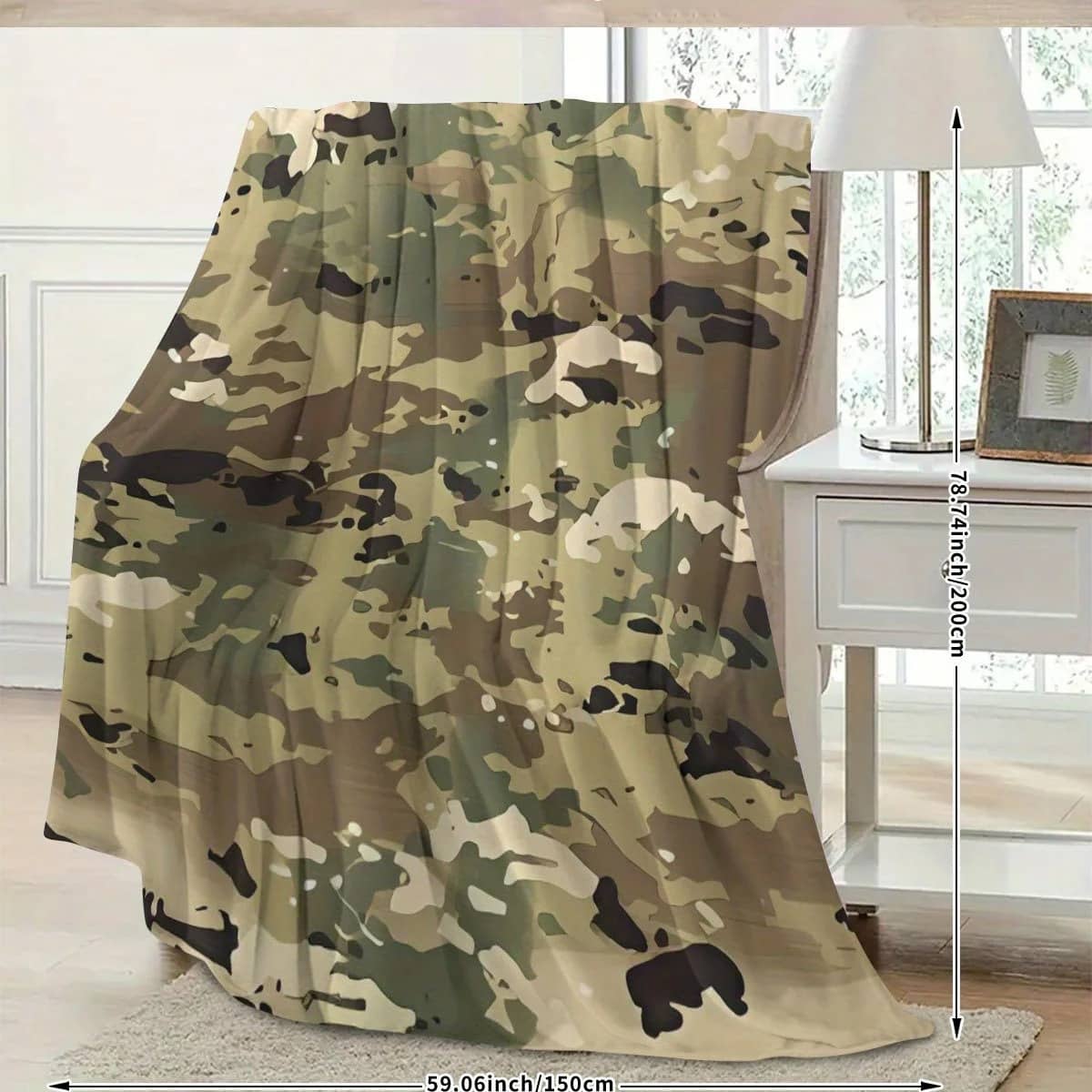 Military-Outdoors Camouflage Flannel Blanket