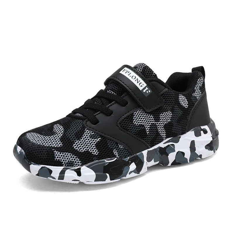 Grey Military Style Kids Sneakers - Camo Fashion Footwear Military-Outdoors.com