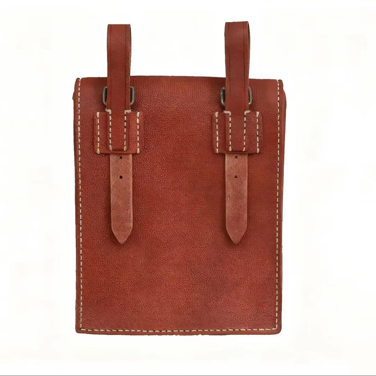 Map case replica in brown leather with adjustable straps for easy carrying