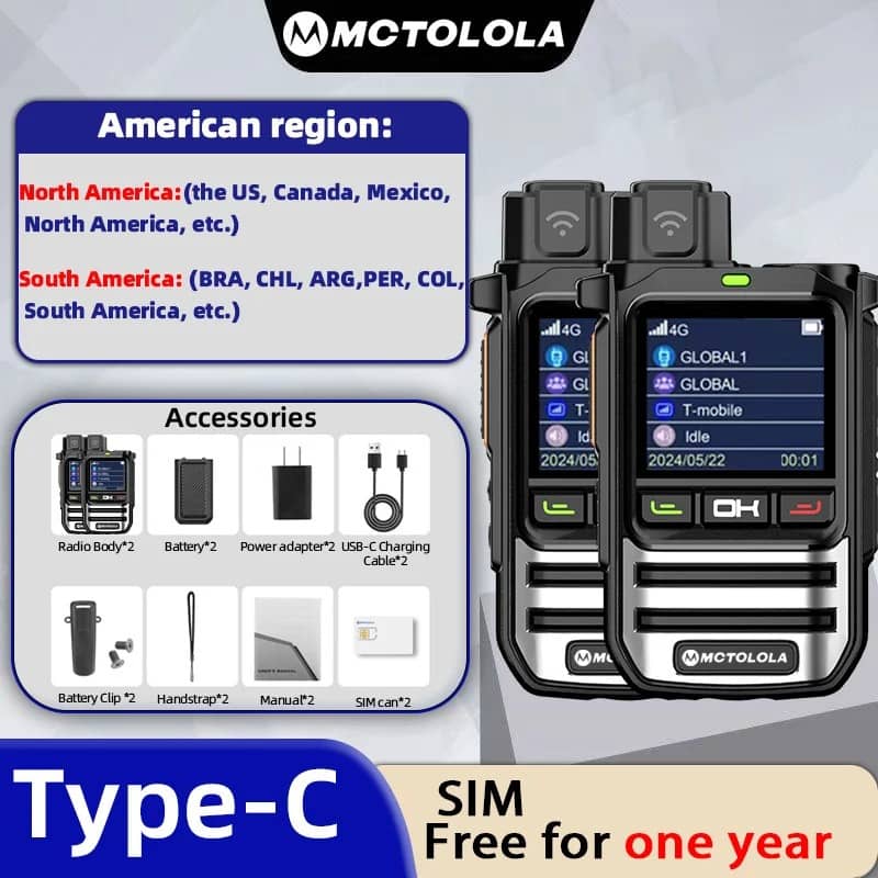 POC Walkie Talkie in black with 4G connectivity for outdoor communication