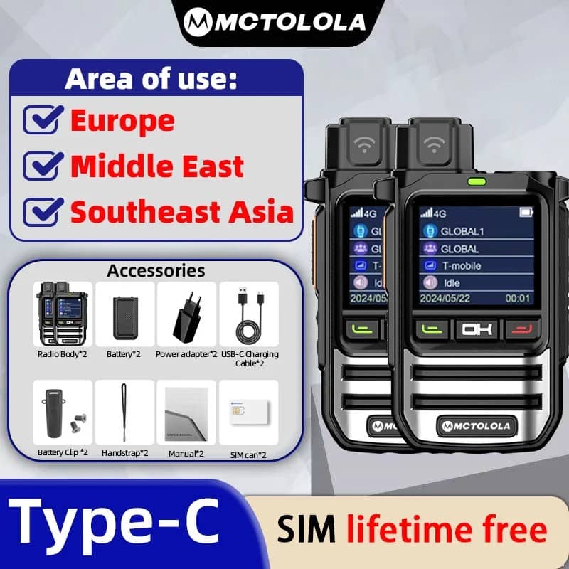 POC Walkie Talkie with Type-C charging, ideal for outdoor communication
