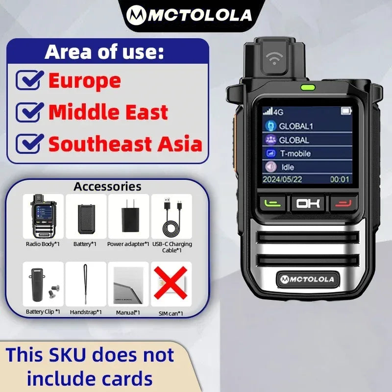 POC Walkie Talkie in black with 4G connectivity for outdoor communication