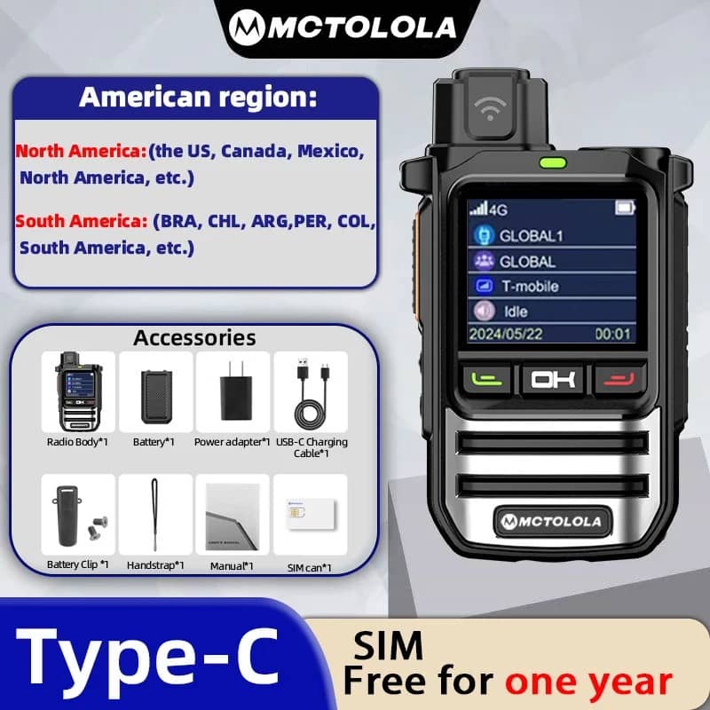 POC Walkie Talkie with Color Display and 4G Connectivity for Outdoor Use