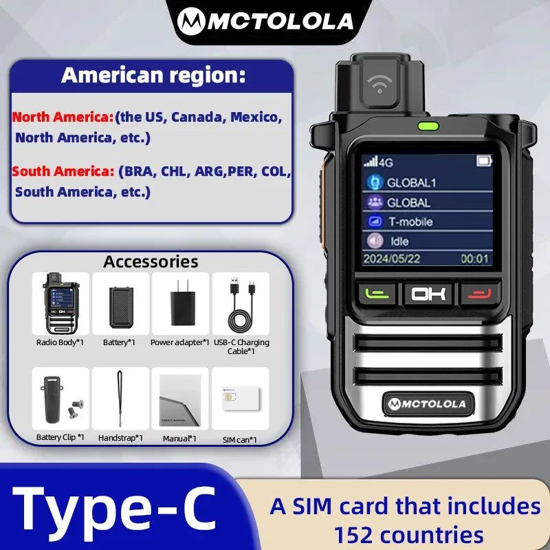 POC Walkie Talkie with Color Screen and Global Coverage for Outdoor Use