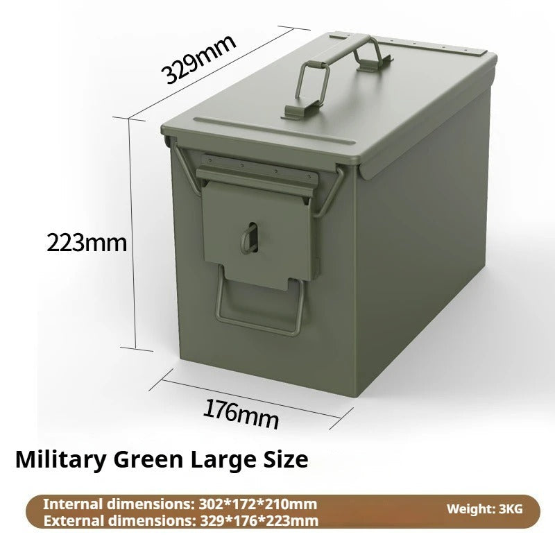 Military Green Large Metal Storage Box for Outdoor Gear