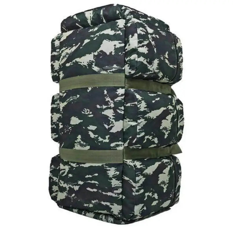 90L military travel backpack in camouflage for outdoor adventures