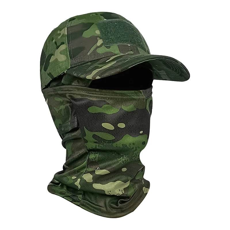 Green 2pcs Set Balaclava Face Mask And Military Caps - Military-Outdoors.com