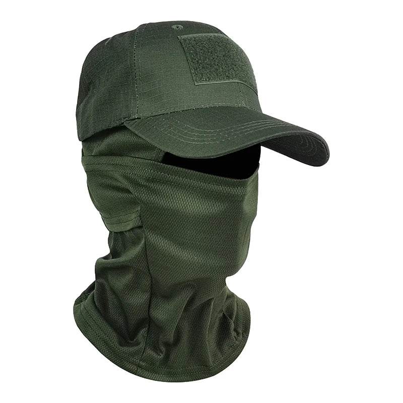 Army green 2pcs Set Balaclava Face Mask And Military Caps - Military-Outdoors.com