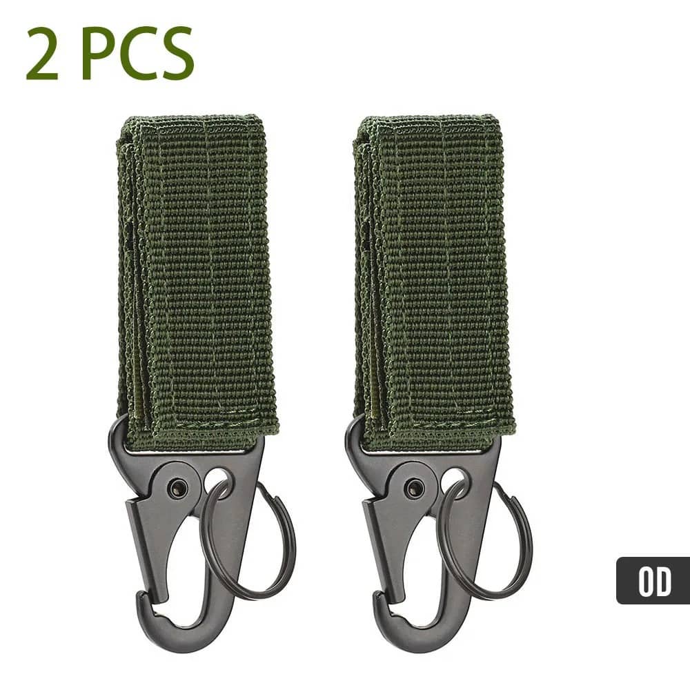 2 PCS military buckle strap in OD green for secure gear attachment