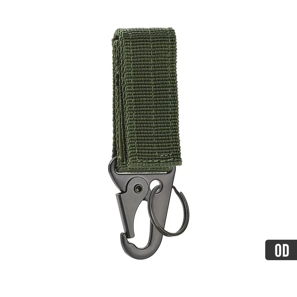 OD Green Military Buckle Strap with Heavy-Duty Clip for Tactical Use