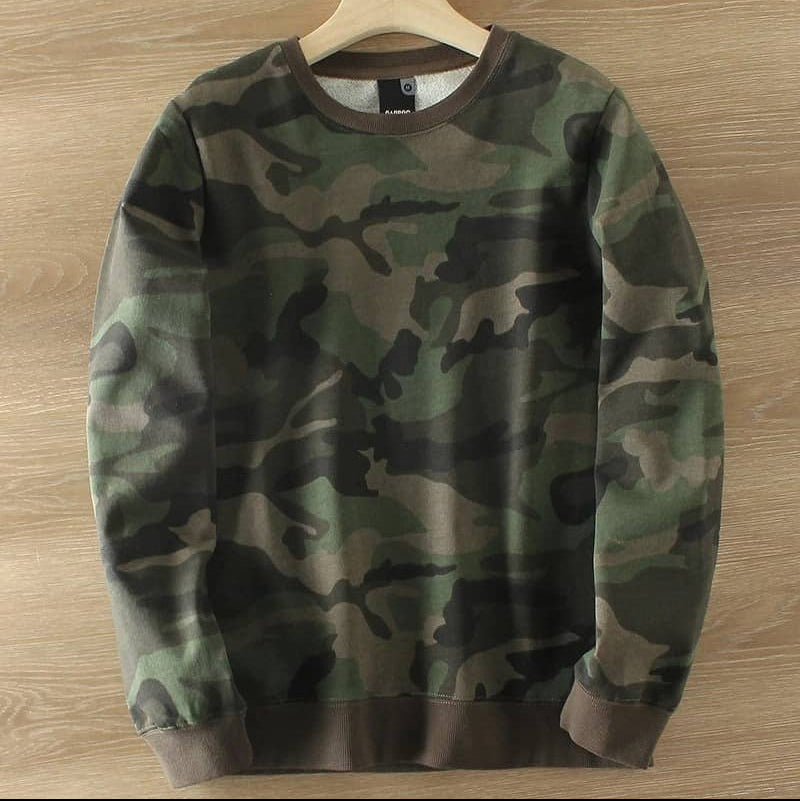 Military Camouflage Sweatshirts in Green for Outdoor Activities