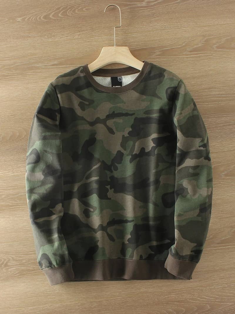 Military Camouflage Sweatshirts in Green for Outdoor Activities