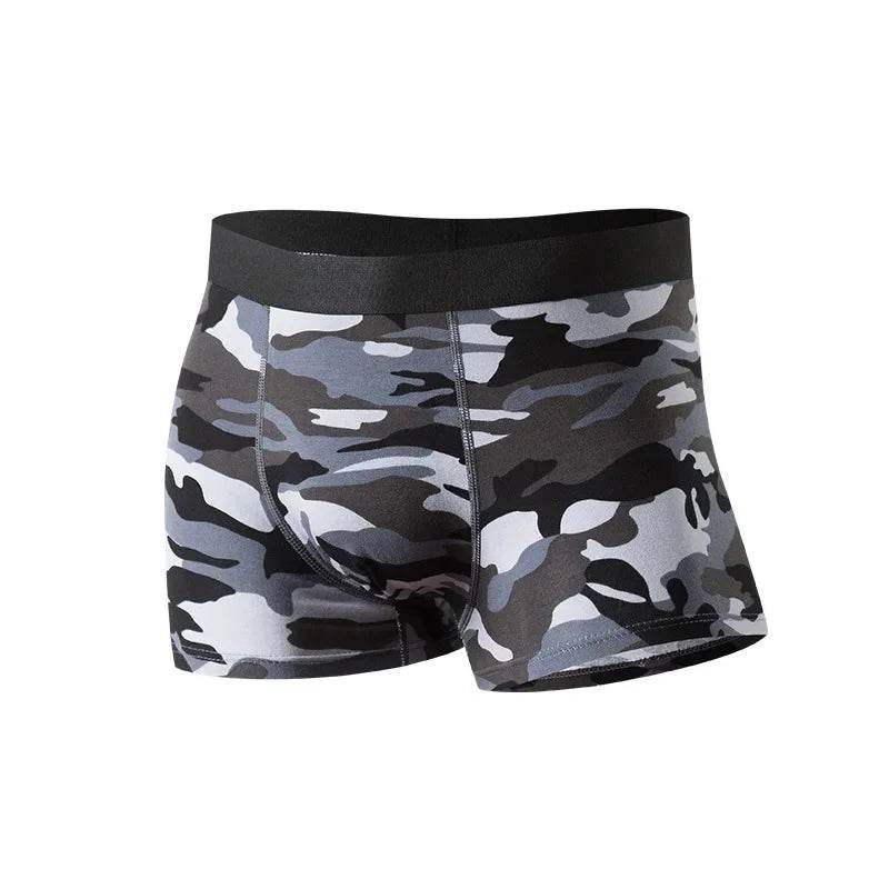 Military cotton boxers in camouflage design with a comfortable waistband for everyday wear