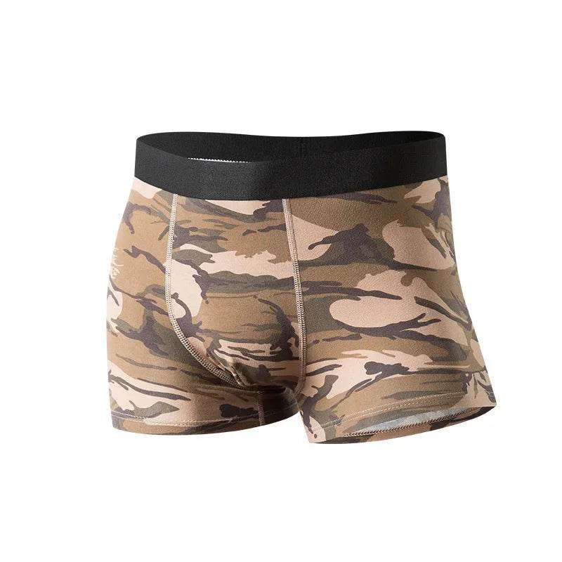 Military cotton boxers in a camouflage pattern for comfort and daily wear
