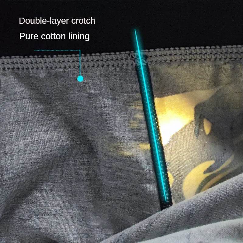 Close-up of military cotton boxers showing double-layer crotch and pure cotton lining for comfort