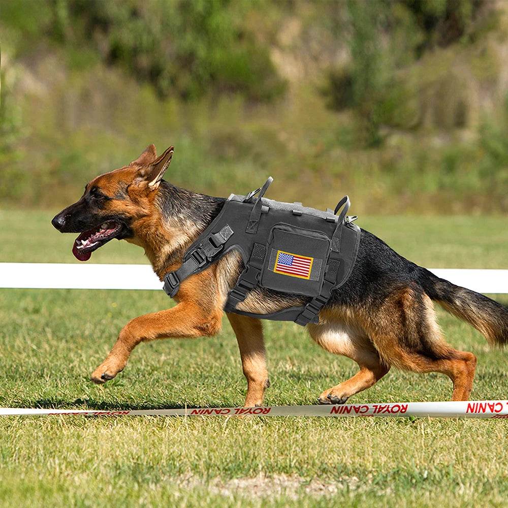 Military Dog Vest with USA Flag for Tactical Support - Military-Outdoors.com