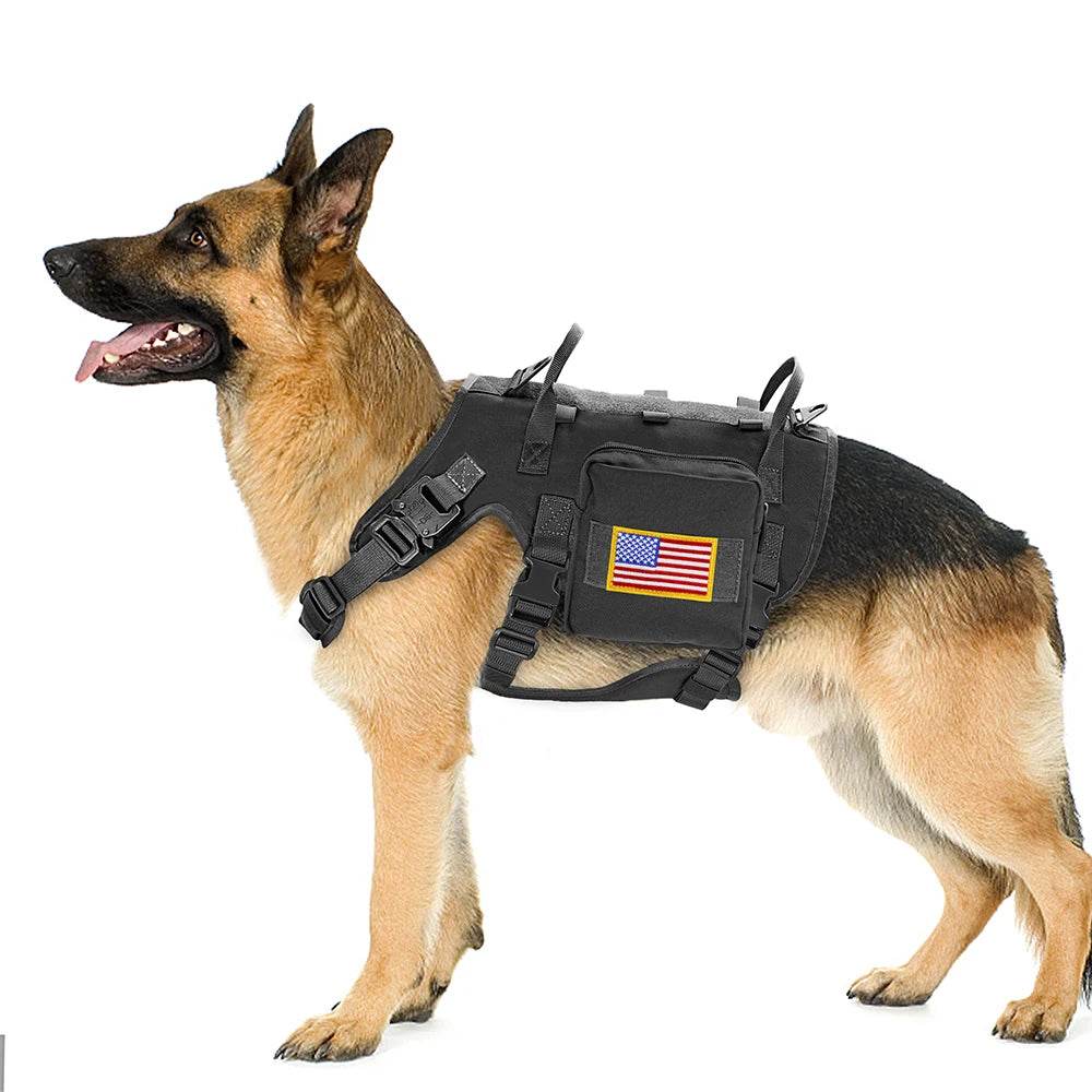 Military Dog Vest with USA Flag for Tactical Support - Military-Outdoors.com