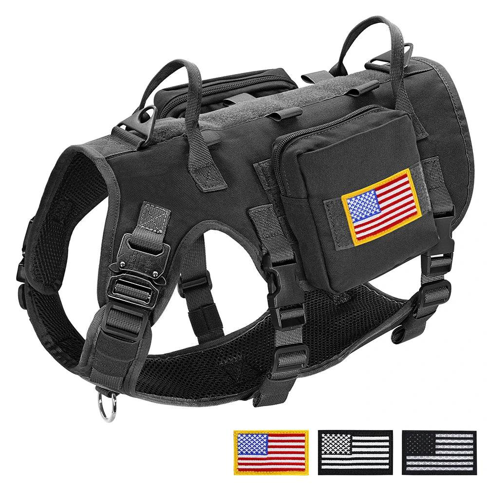 Military Dog Vest with USA Flag for Tactical Support - Military-Outdoors.com