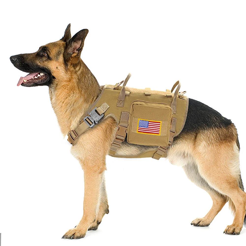Military Dog Vest with USA Flag for Tactical Support - Military-Outdoors.com