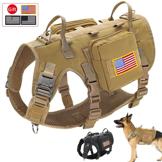 Military Dog Vest with USA Flag for Tactical Support - Military-Outdoors.com