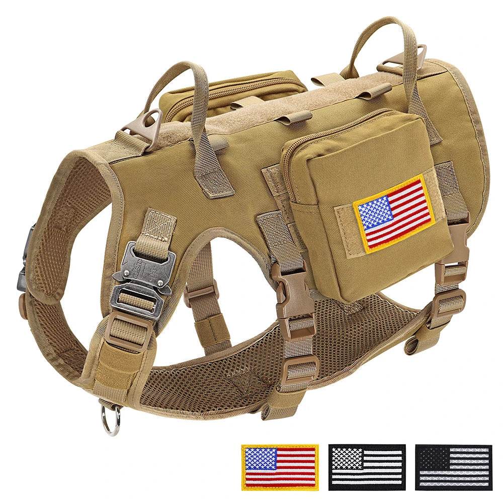 Military Dog Vest with USA Flag for Tactical Support - Military-Outdoors.com