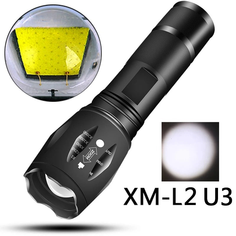 8000LM military flashlight with adjustable brightness and durable design for outdoor adventures