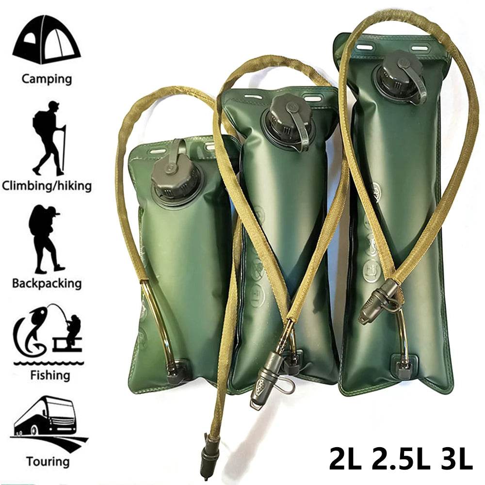 Military hydration bladder in green for camping and hiking