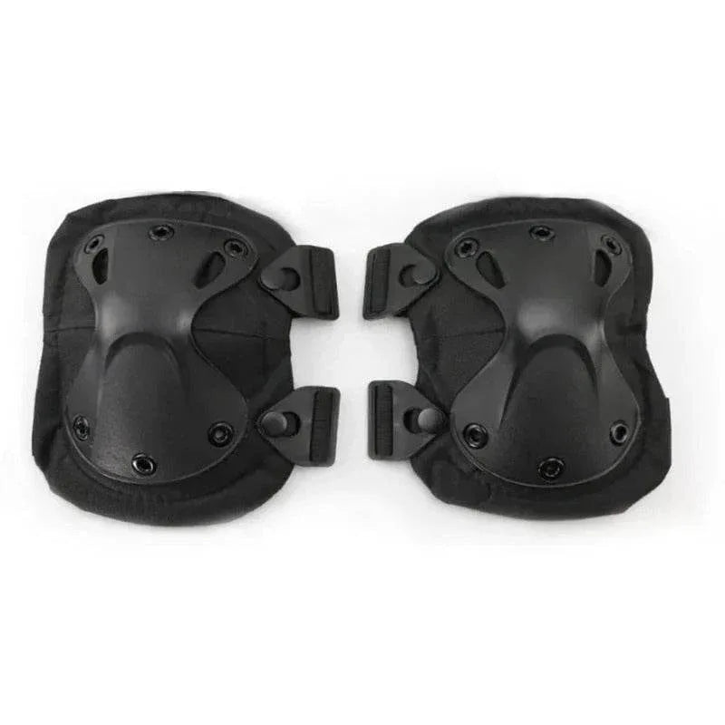 Black knee and elbow pads for durable protection during outdoor activities