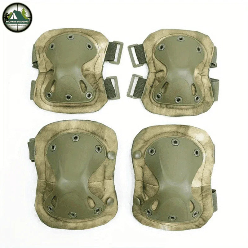 Olive Green Knee and Elbow Pads for Military and Outdoors Use