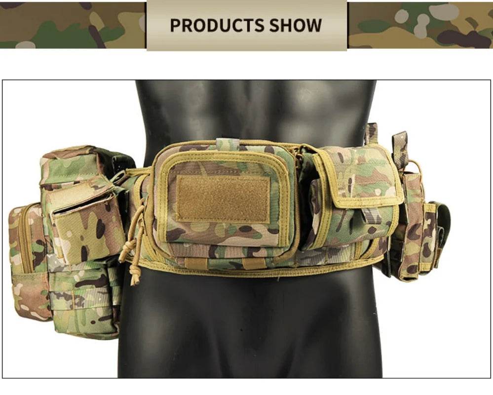 Military Custom Molle Pockets Tactical Belt - Military-Outdoors.com