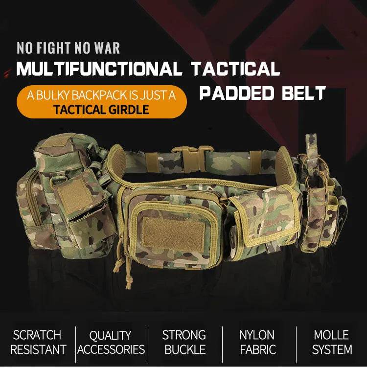 Military Custom Molle Pockets Tactical Belt - Military-Outdoors.com