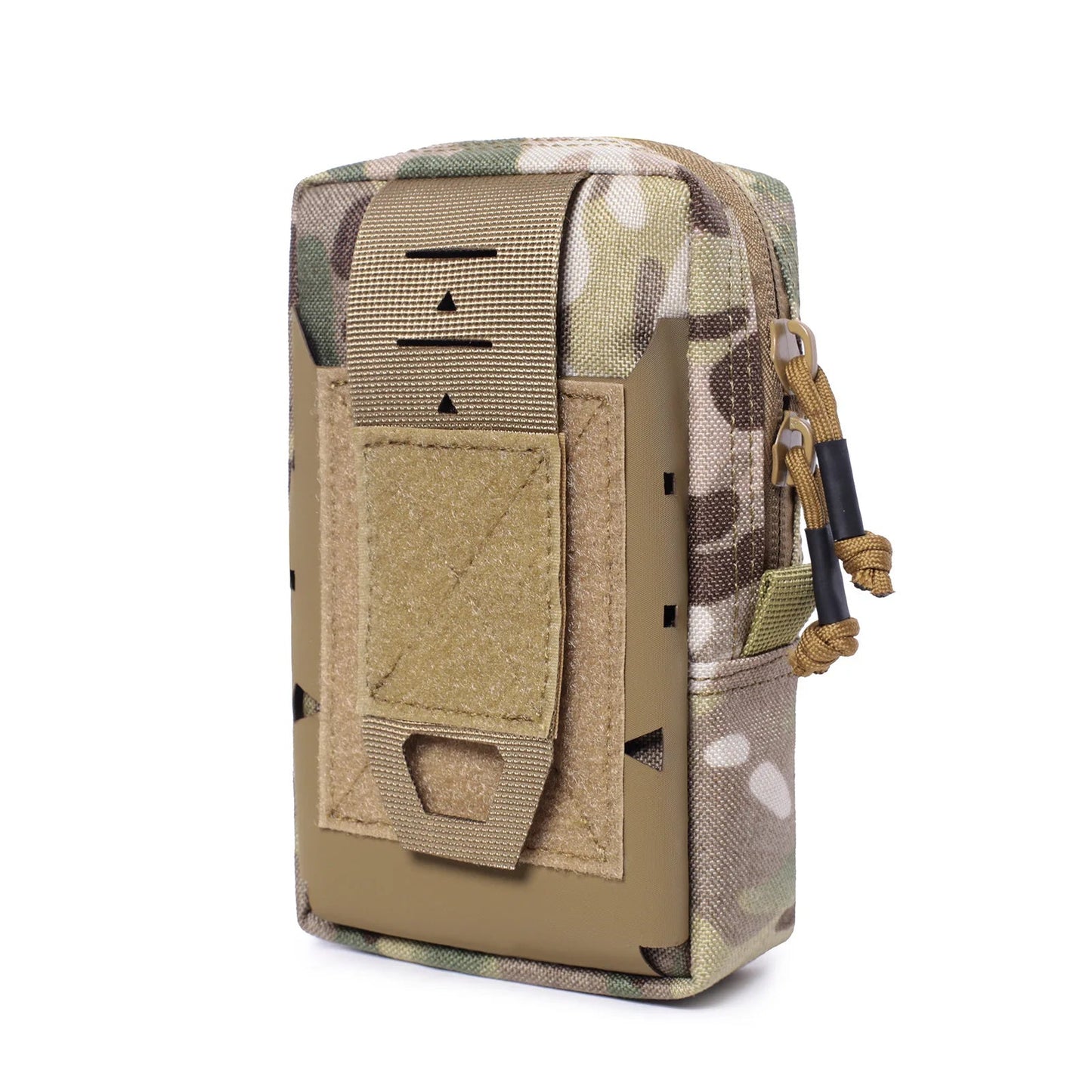 Military multi-function pouch in camo design, featuring multiple compartments for versatile storage