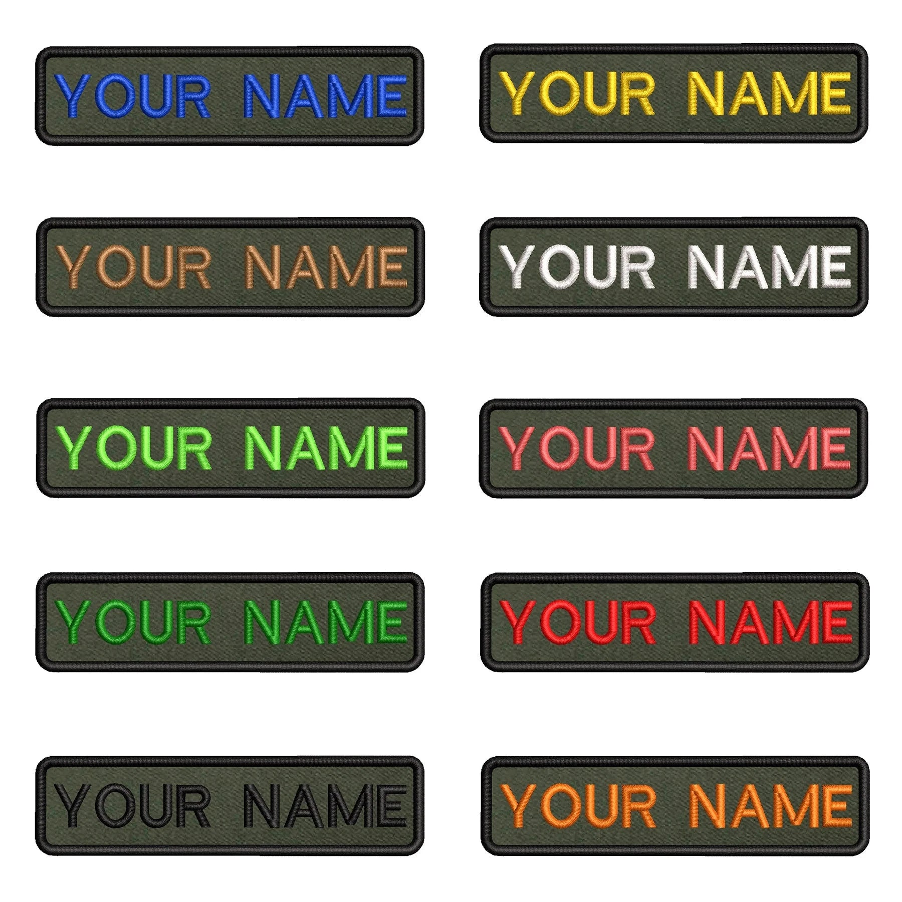 Customizable military name patch for clothes in various colors and styles for personalization