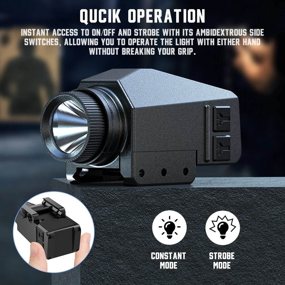 1500 Lumens Tactical Flashlight for Pistols Rifles - Military-Outdoors.com