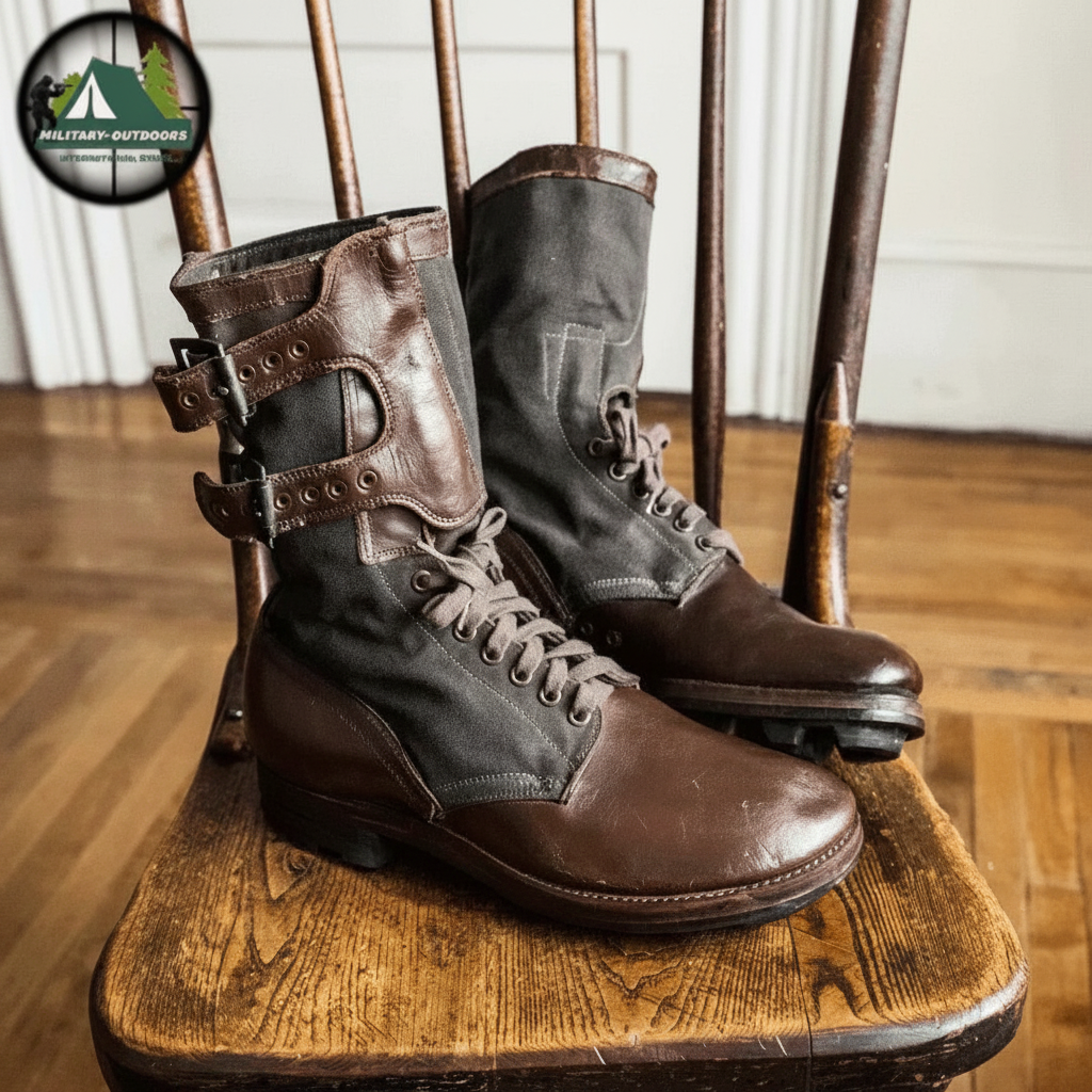 Brown Military Archery Boots with Adjustable Straps for Outdoor Performance