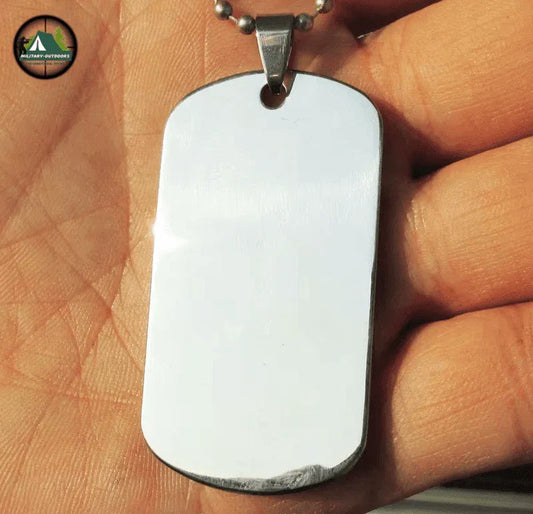 Blank dog tags in silver for personalization and military use
