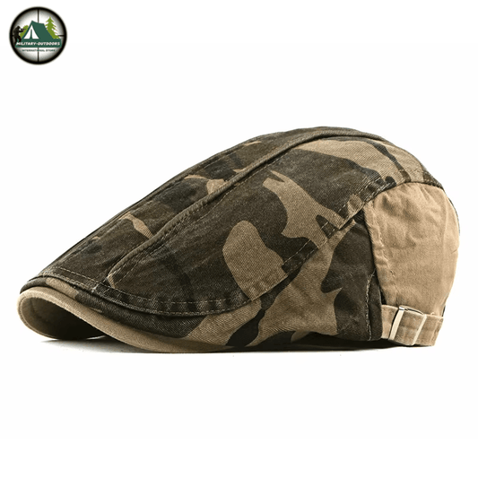 Military-Outdoors Camouflage Cotton Flat Cap for Adventures - Military-Outdoors.com