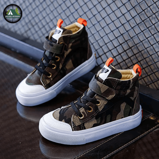Camouflage High Top Shoes for Kids - Military Outdoors - Military-Outdoors.com