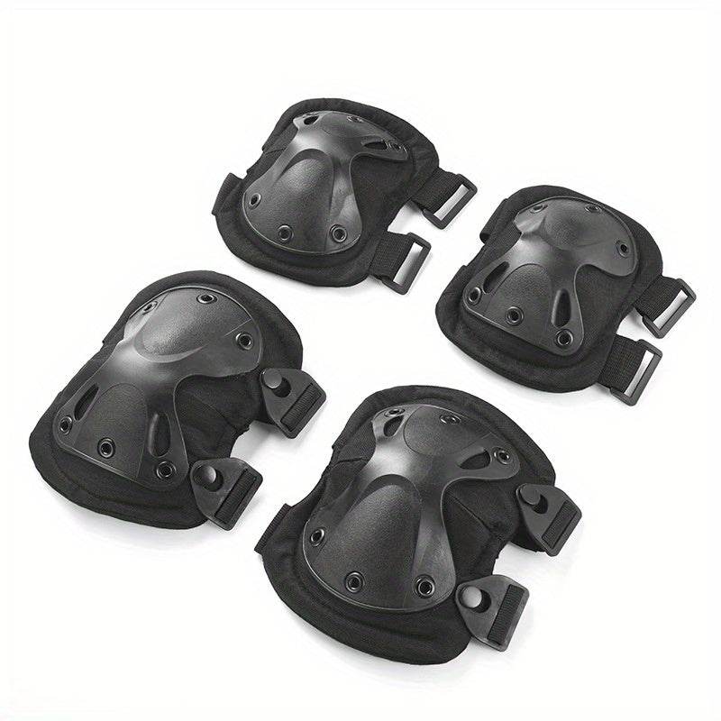 Durable black combat knee and elbow pads for maximum protection during tactical activities