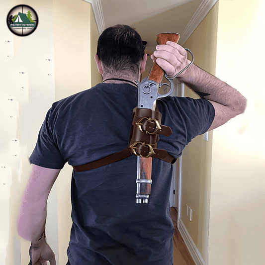 Vintage Faux Leather Cowboy Shoulder Gun Holster - Military-Outdoors.com