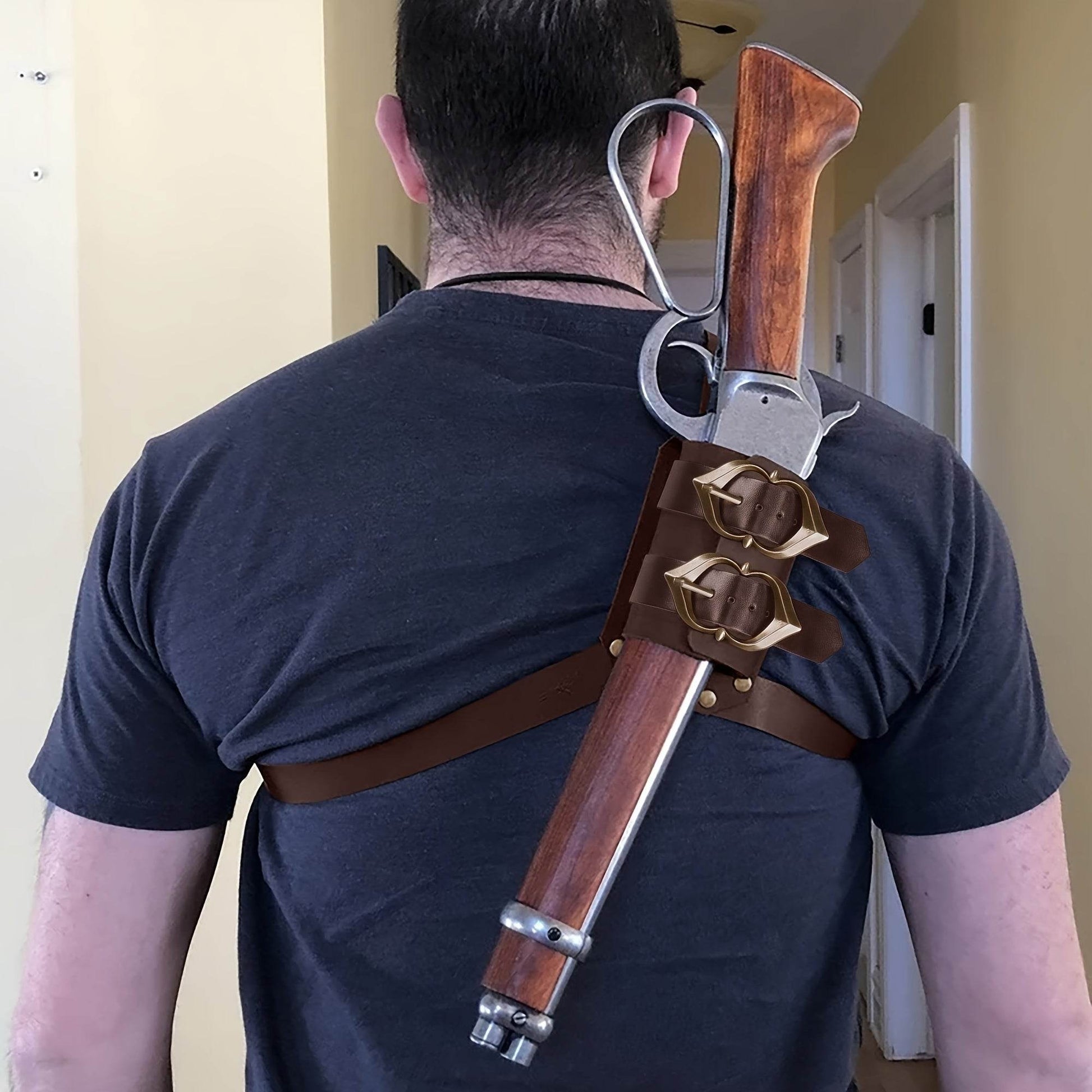 Vintage Faux Leather Cowboy Shoulder Gun Holster - Military-Outdoors.com