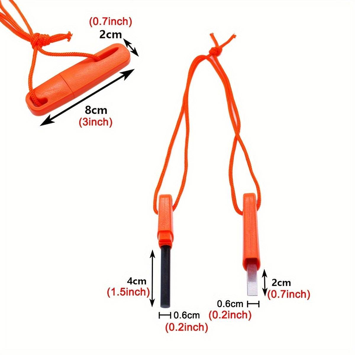 Emergency fire starter stick with orange handle and black rod for easy outdoor use