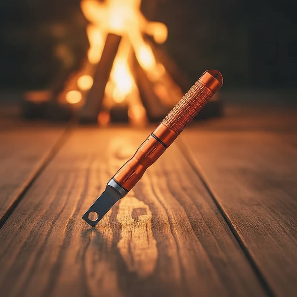 Durable orange emergency fire starter stick ideal for camping and outdoor survival needs