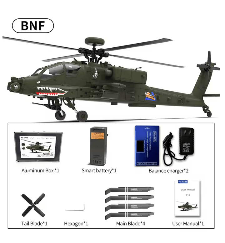 1:32 F11 AH-64D Apache RC Helicopter - Military-Outdoors.com